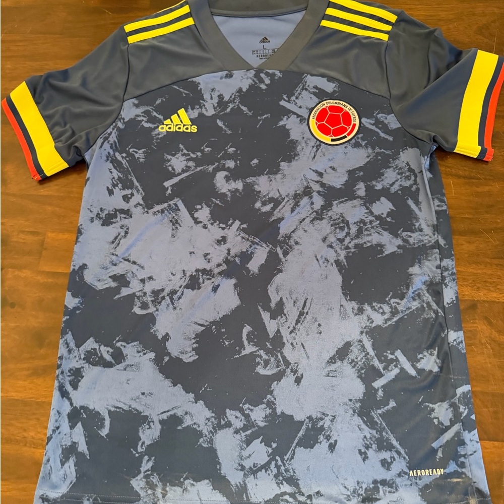 Columbia 2020 Away Jersey Adidas Dark Blue Soccer Jersey with Red Emblem “David”